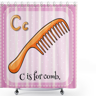 Personality  Flashcard Letter C Is For Comb Shower Curtains