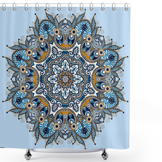Personality  Circle Lace Ornament Shower Curtains