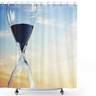 Personality  Hourglass At Sunset With Copy Space Shower Curtains