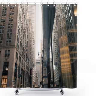 Personality  Urban Street With Modern Buildings In Downtown Of New York City Shower Curtains