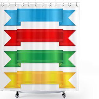 Personality  Set Of Colorful Ribbons.elements For Decor.vector Shower Curtains