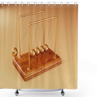 Personality  Pendulum On Yellow Background. 3d Shower Curtains
