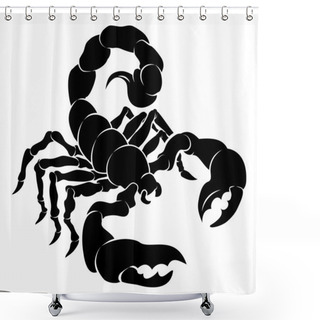 Personality  Stylised Scorpion Illustration Shower Curtains