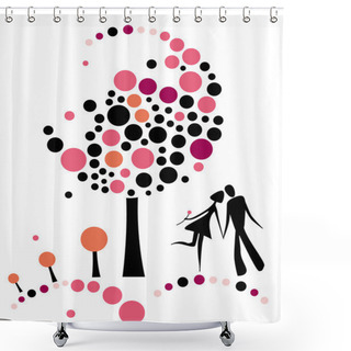 Personality  Love Tree Shower Curtains