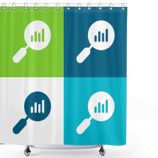 Personality  Analytics Flat Four Color Minimal Icon Set Shower Curtains
