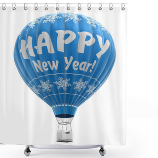 Personality  Hot Air Balloon With Happy New Year! (clipping Path Included) Shower Curtains