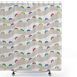 Personality  Pattern With Cars Shower Curtains