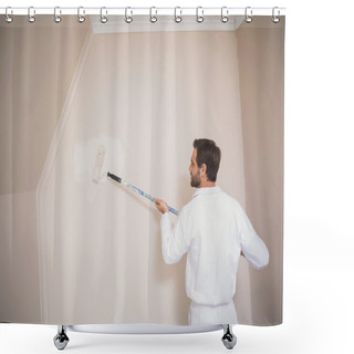 Personality  Painter Painting The Walls White Shower Curtains