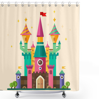 Personality  Magical Fabulous Cartoon Castle Shower Curtains