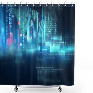 Personality  Programming Code Abstract Technology Background Of Software Deve Shower Curtains