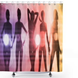 Personality  Beach Babes Sunset Shower Curtains