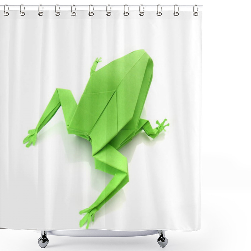 Personality  	Origami Green Frog Shower Curtains