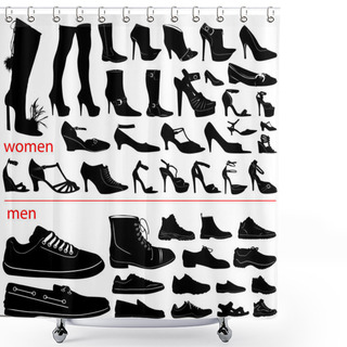 Personality  Women And Men Shoes Vector Shower Curtains