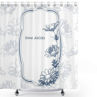 Personality  Floral Frame With Flower. Shower Curtains