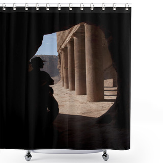 Personality  Adventurer In Petra Shower Curtains