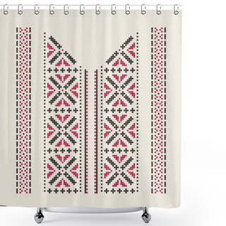 Personality  Ukrainian Embroidery. Traditional Ethnic Pattern Shower Curtains