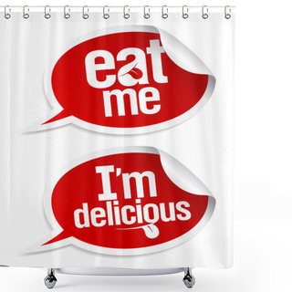 Personality  Delicious Food Stickers Shower Curtains