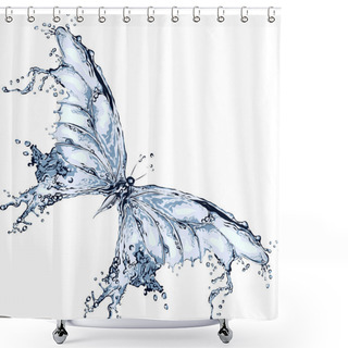 Personality  Water Splash Butterfly Shower Curtains