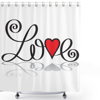 Personality  Love Hand Lettering Shower Curtains