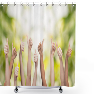 Personality  Human Hands Showing Thumbs Up Shower Curtains
