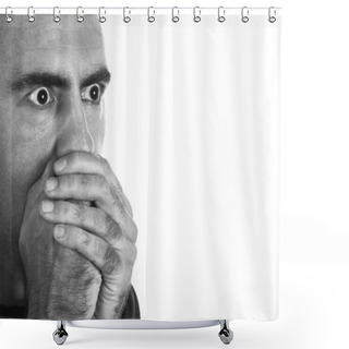 Personality  Surprised Man Shower Curtains
