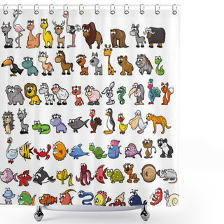 Personality  Cute Cartoon Animals Shower Curtains