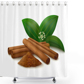 Personality  Cinnamon On White Background Shower Curtains