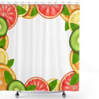 Personality  Fruit Frame Illustration Shower Curtains