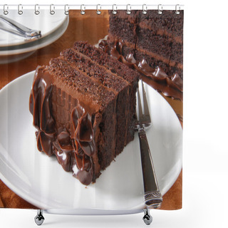 Personality  Slice Of Chocolate Cake Shower Curtains