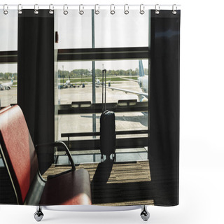 Personality  Airport Waiting Room With Suitcase In Rome, Italy Shower Curtains