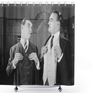 Personality  Two Men Smoking Cigars Shower Curtains