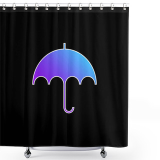 Personality  Black Umbrella Blue Gradient Vector Icon Shower Curtains