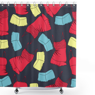 Personality  Vector Background With Underwear. Shower Curtains
