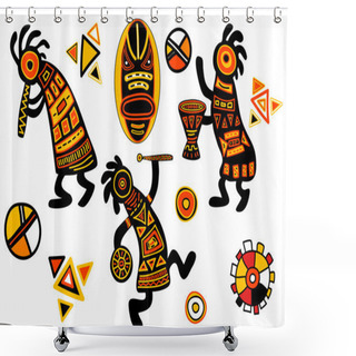 Personality  Vector African Traditional Patterns Shower Curtains