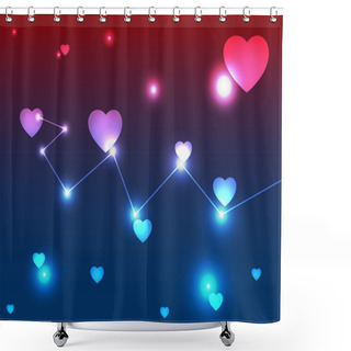 Personality  Heart Cosmic Abstraction Shower Curtains