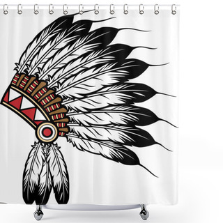 Personality  Native American Indian Chief Headdress Shower Curtains