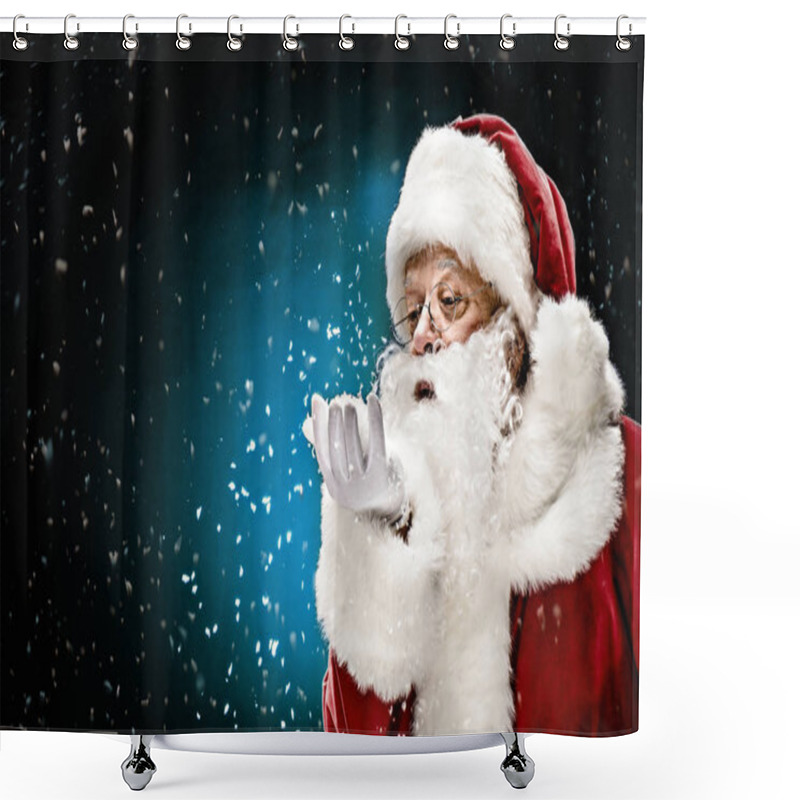 Personality  Santa Claus Blowing Snowflakes  Shower Curtains