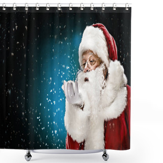 Personality  Santa Claus Blowing Snowflakes  Shower Curtains