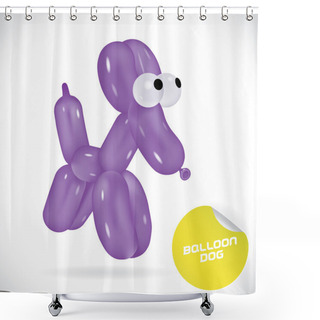 Personality  Glossy Balloon Dog Illustration, Icons, Button, Sign, Symbol, Logo For Baby, Family, Children, Teenager Shower Curtains