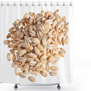 Personality  Pearl Barley Heap Isolated On White Shower Curtains