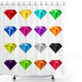 Personality  Set Of Diamond Round Shape, Looks Side View. Shower Curtains