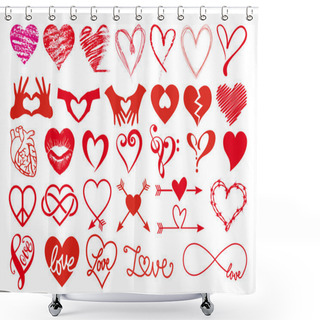 Personality  Heart Designs, Vector Set Shower Curtains