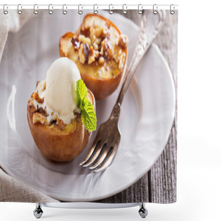 Personality  Baked Peaches With Ice Cream Shower Curtains