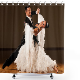 Personality   Professional Ballroom Dance Couple Preform An Exhibition Dance  Shower Curtains