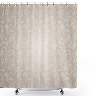 Personality  Delicate Floral Ornament With Flowers And Curls  Shower Curtains