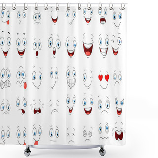 Personality  Various Face Cartoon Expressions Shower Curtains