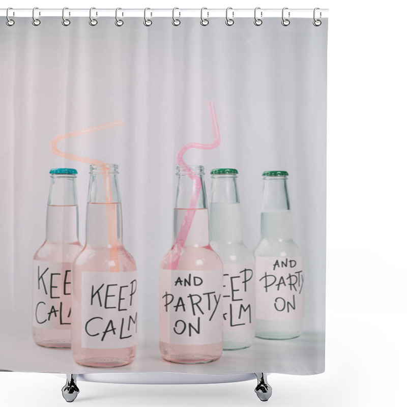 Personality  Alcoholic Beverages In Bottles Shower Curtains