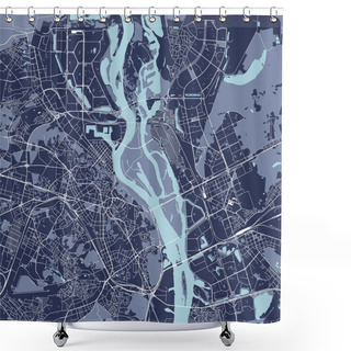 Personality  Vector Map Of The City Of Kiev, Ukraine Shower Curtains