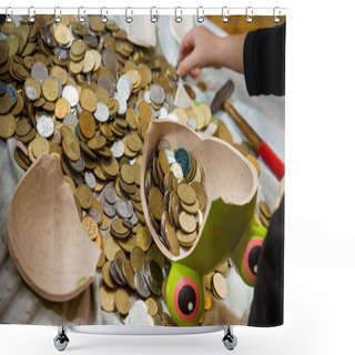 Personality  Children Believe And Consider The Coin From A Broken Penny. Shower Curtains