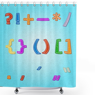 Personality  Speech Marks And Punctuation Symbols Shower Curtains